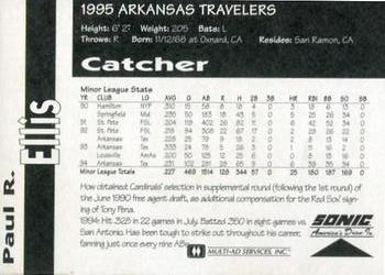 1995 Multi-Ad Arkansas Travelers #NNO Paul Ellis Back