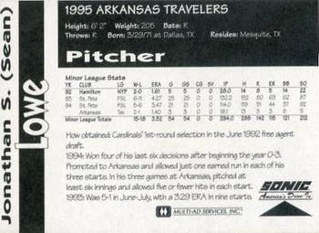 1995 Multi-Ad Arkansas Travelers #NNO Sean Lowe Back