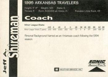 1995 Multi-Ad Arkansas Travelers #NNO Jeff Shireman Back