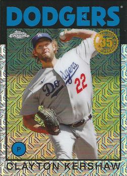 2021 Topps - 1986 Topps Baseball 35th Anniversary Chrome Silver Pack (Series One) #86BC-4 Clayton Kershaw Front