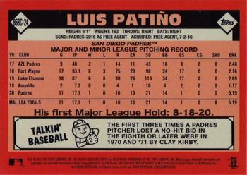 2021 Topps - 1986 Topps Baseball 35th Anniversary Chrome Silver Pack (Series One) #86BC-24 Luis Patiño Back
