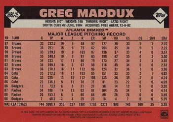 2021 Topps - 1986 Topps Baseball 35th Anniversary Chrome Silver Pack (Series One) #86BC-25 Greg Maddux Back