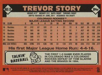 2021 Topps - 1986 Topps Baseball 35th Anniversary Chrome Silver Pack (Series One) #86BC-29 Trevor Story Back