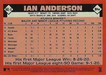 2021 Topps - 1986 Topps Baseball 35th Anniversary Chrome Silver Pack (Series One) #86BC-43 Ian Anderson Back