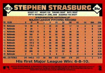 2021 Topps - 1986 Topps Baseball 35th Anniversary Chrome Silver Pack (Series One) #86BC-84 Stephen Strasburg Back