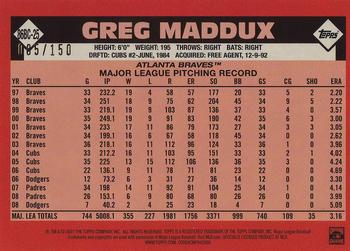 2021 Topps - 1986 Topps Baseball 35th Anniversary Chrome Silver Pack Blue (Series One) #86BC-25 Greg Maddux Back