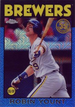 2021 Topps - 1986 Topps Baseball 35th Anniversary Chrome Silver Pack Blue (Series One) #86BC-80 Robin Yount Front