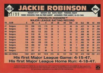 2021 Topps - 1986 Topps Baseball 35th Anniversary Chrome Silver Pack Green (Series One) #86BC-88 Jackie Robinson Back