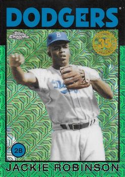 2021 Topps - 1986 Topps Baseball 35th Anniversary Chrome Silver Pack Green (Series One) #86BC-88 Jackie Robinson Front