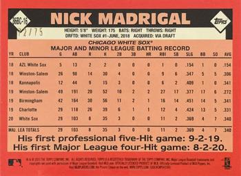 2021 Topps - 1986 Topps Baseball 35th Anniversary Chrome Silver Pack Purple (Series One) #86BC-16 Nick Madrigal Back