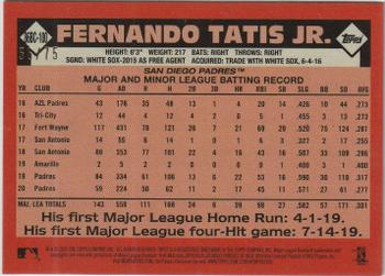 2021 Topps - 1986 Topps Baseball 35th Anniversary Chrome Silver Pack Purple (Series One) #86BC-100 Fernando Tatis Jr. Back