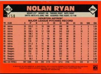 2021 Topps - 1986 Topps Baseball 35th Anniversary Chrome Silver Pack Gold (Series One) #86BC-34 Nolan Ryan Back