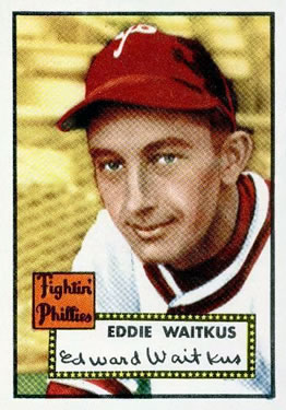 1952 Topps #158 Eddie Waitkus Front