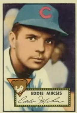 1952 Topps #172 Eddie Miksis Front