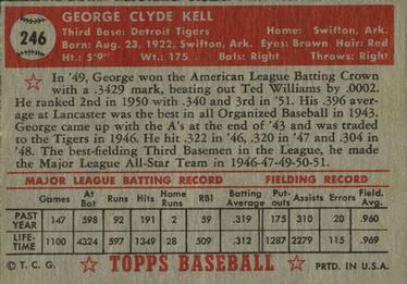 1952 Topps #246 George Kell Back