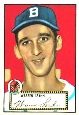 1952 Topps #33 Warren Spahn Front