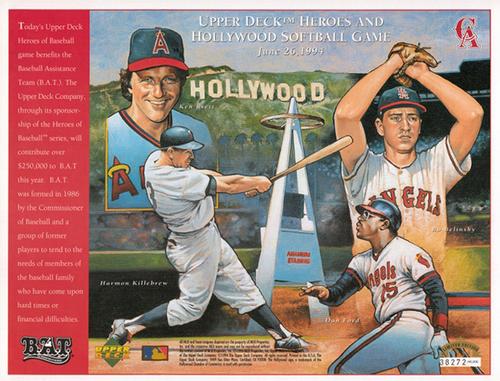 1994 Upper Deck Heroes of Baseball Sheets #NNO Ken Brett / Bo Belinsky / Dan Ford / Harmon Killebrew Front