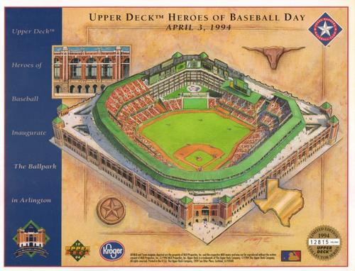 1994 Upper Deck Heroes of Baseball Sheets #NNO The Ballpark in Arlington Front