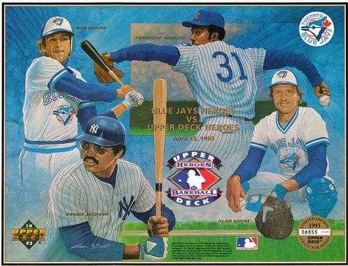 1993 Upper Deck Heroes of Baseball Sheets #NNO Bob Bailor / Ferguson Jenkins / Reggie Jackson / Alan Ashby Front