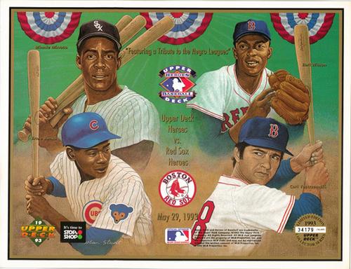 1993 Upper Deck Heroes of Baseball Sheets #NNO Minnie Minoso / Earl Wilson / Ernie Banks / Carl Yastrzemski Front