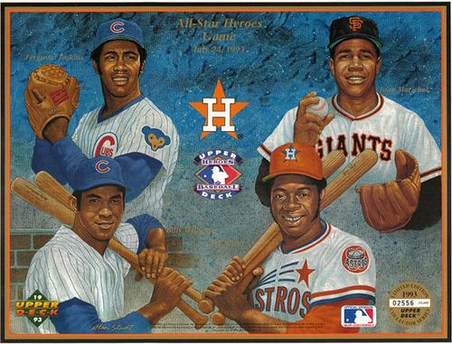 1993 Upper Deck Heroes of Baseball Sheets #NNO Ferguson Jenkins / Billy Williams / Jim Wynn / Juan Marichal Front