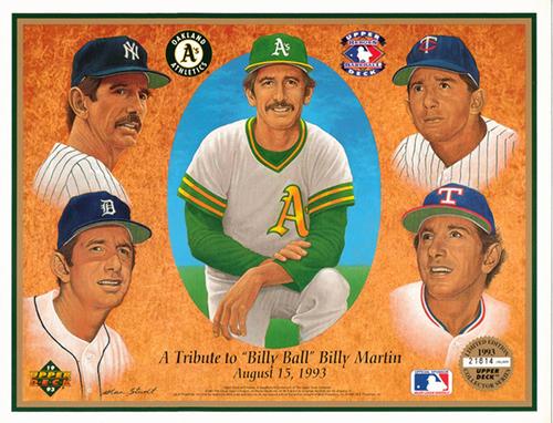 1993 Upper Deck Heroes of Baseball Sheets #NNO Billy Martin Front