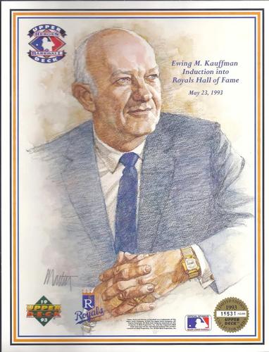 1993 Upper Deck Heroes of Baseball Sheets #NNO Ewing Kauffman Front
