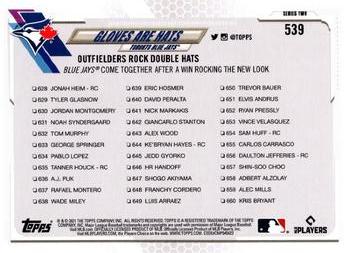 2021 Topps - Royal Blue #539 Gloves are Hats Back