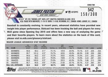2021 Topps - Advanced Stat #542 James Paxton Back