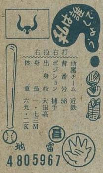 1960 Marusho Flag Back Menko (JCM 13a) #4805967 Takeshita Back