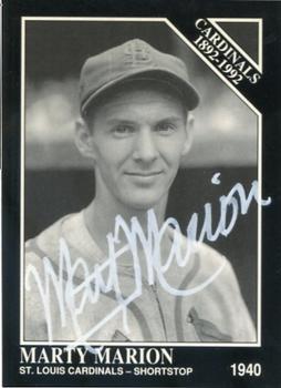 1992 Conlon Collection TSN - 1992 Autographs #626 Marty Marion Front