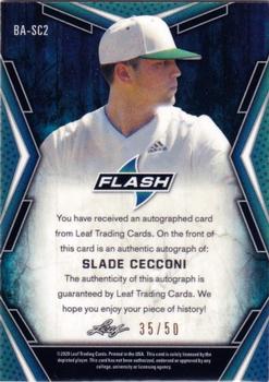 2020 Leaf Flash - Base Autographs Blue #BA-SC2 Slade Cecconi Back