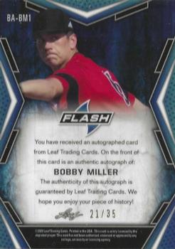 2020 Leaf Flash - Base Autographs Purple #BA-BM1 Bobby Miller Back