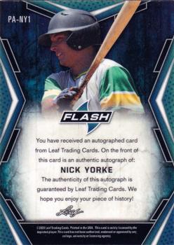 2020 Leaf Flash - Portrait Autographs #PA-NY1 Nick Yorke Back