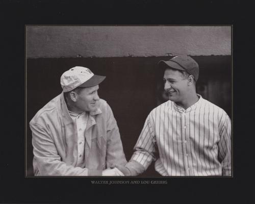 1993 Conlon Collection Black & White Masters #3 Walter Johnson / Lou Gehrig Front