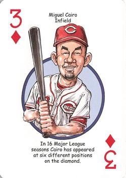 2011 Walgreens Cincinnati Reds Playing Cards SGA #3♦ Miguel Cairo Front