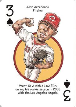 2011 Walgreens Cincinnati Reds Playing Cards SGA #3♠ Jose Arredondo Front