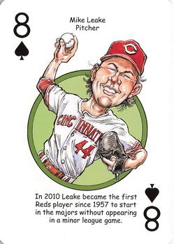 2011 Walgreens Cincinnati Reds Playing Cards SGA #8♠ Mike Leake Front