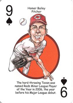 2011 Walgreens Cincinnati Reds Playing Cards SGA #9♠ Homer Bailey Front