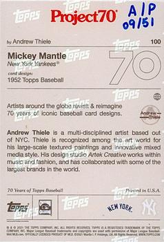 2021-22 Topps Project70 - Artist Proof Silver Frame #100 Mickey Mantle Back