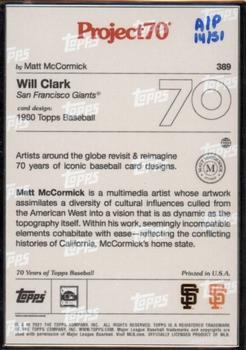 2021-22 Topps Project70 - Artist Proof Silver Frame #389 Will Clark Back