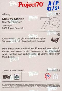 2021-22 Topps Project70 - Artist Proof Silver Frame #473 Mickey Mantle Back