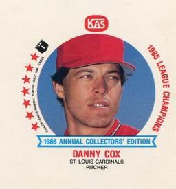 1986 KAS St. Louis Cardinals Discs - Square Proofs #5 Danny Cox Front