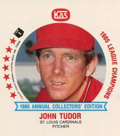 1986 KAS St. Louis Cardinals Discs - Square Proofs #17 John Tudor Front