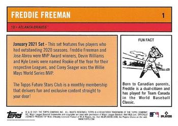 2021 Topps Future Stars Club - 01 January #1 Freddie Freeman Back