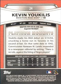2010 Bowman Platinum #24 Kevin Youkilis  Back