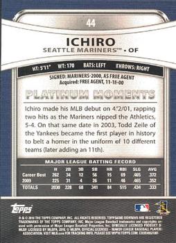 2010 Bowman Platinum #44 Ichiro Back