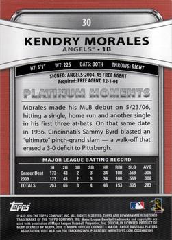 2010 Bowman Platinum #30 Kendry Morales Back