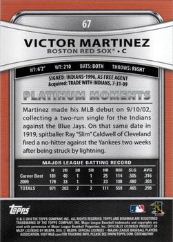 2010 Bowman Platinum #67 Victor Martinez  Back