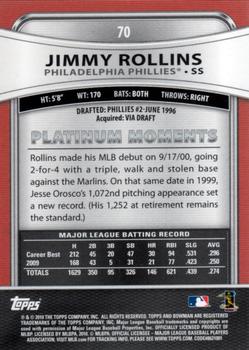 2010 Bowman Platinum #70 Jimmy Rollins  Back